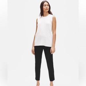 Eileen fisher straight leg black pants stretch cotton size medium.
